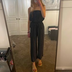 Striped sleeveless jumpsuit